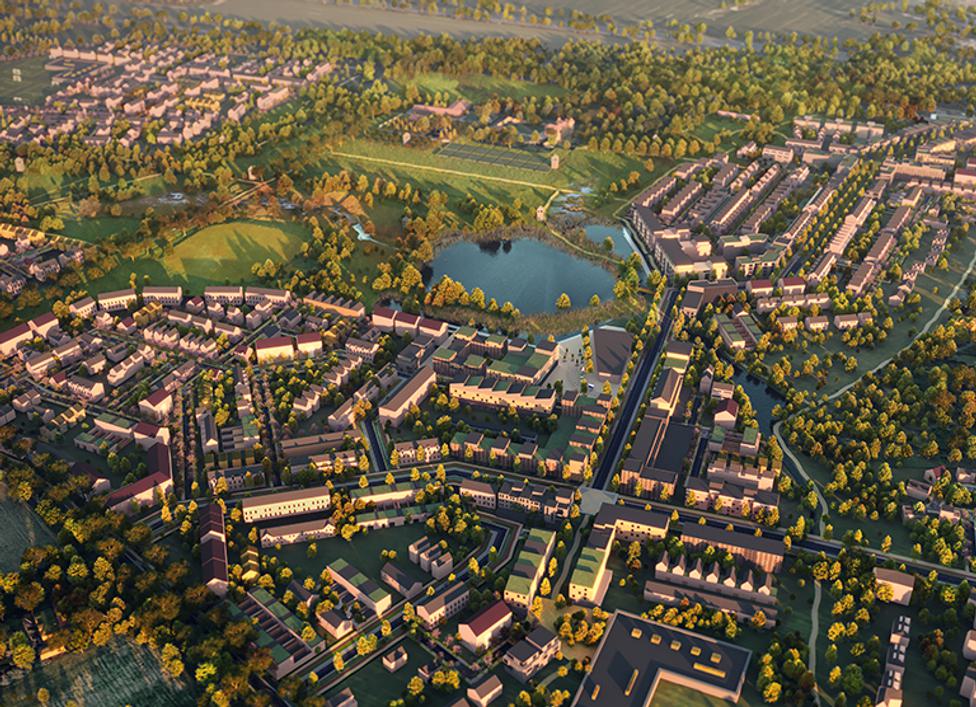 Otterpool Park Phase One CGI Aerial