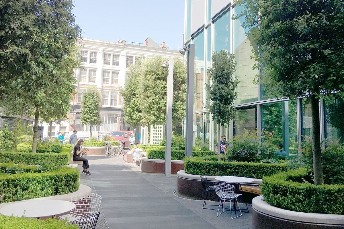 View through internal public space