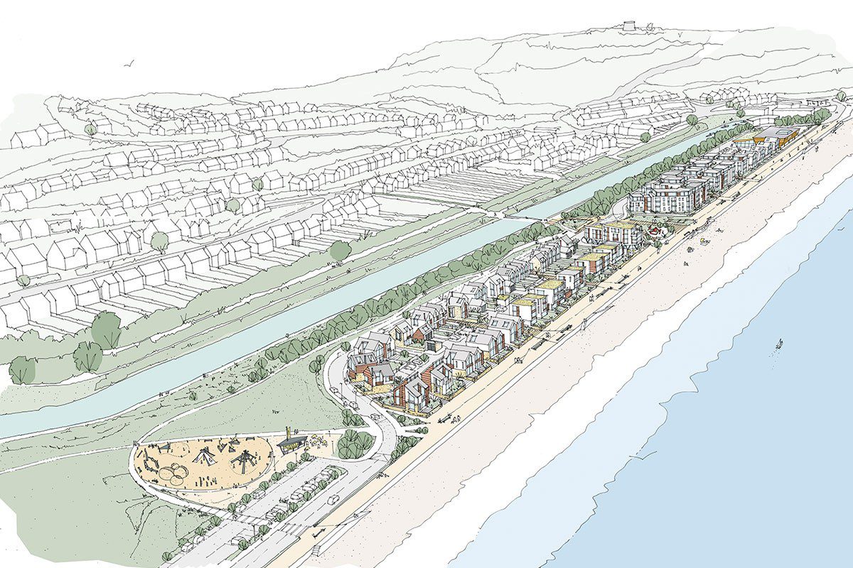 5612 Princes Parade Folkestone aerial view sketch