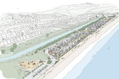 5612 Princes Parade Folkestone aerial view sketch