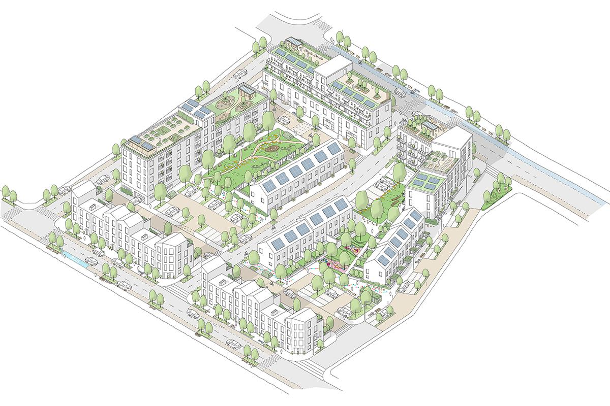 Illustrative neighbourhood diagram (demonstrates code requirements within an illustrative neighbourhood)