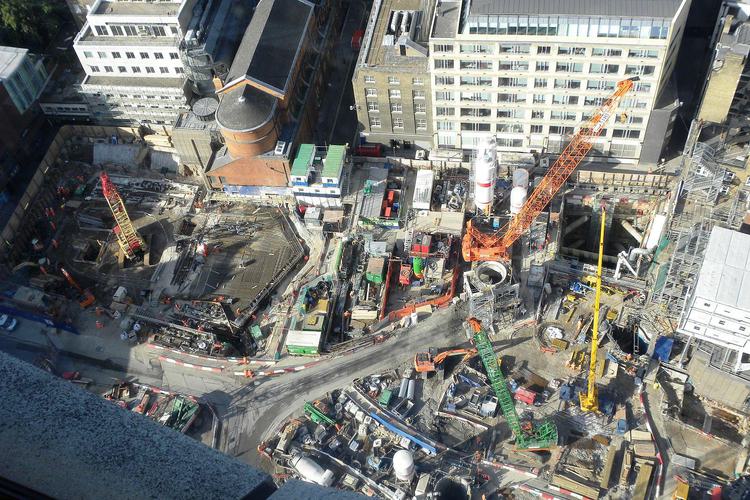 Views from centrepoint tottenham court road crossrail work